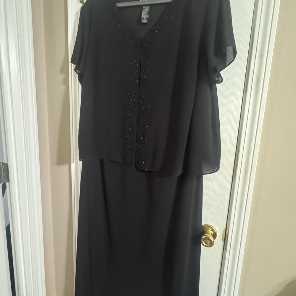 Positive Attitude Black Dress with Beaded Accents